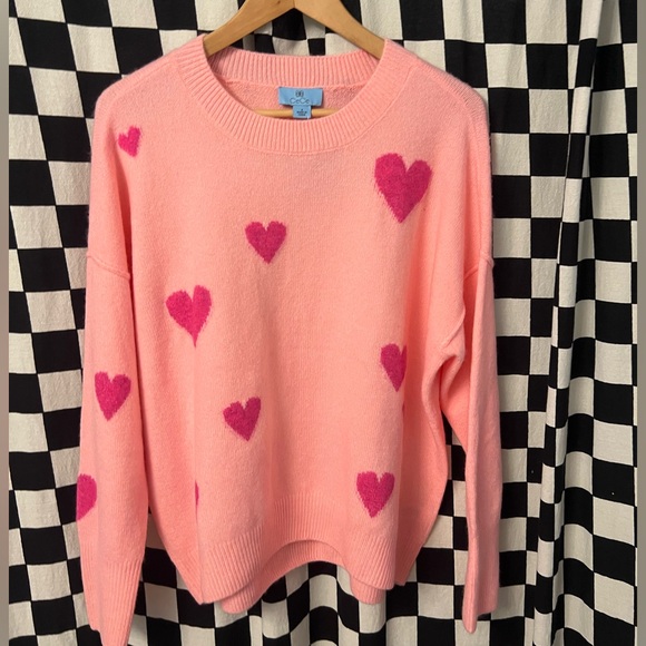 CeCe Pink Sweater with Heart Accents - Picture 2 of 10